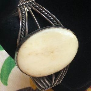 Vintage Stone Cuff Bracelet